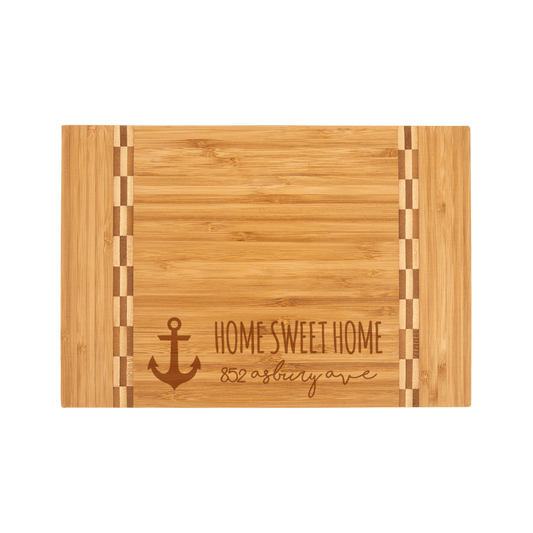 Bamboo Cutting Board with Block Inlay