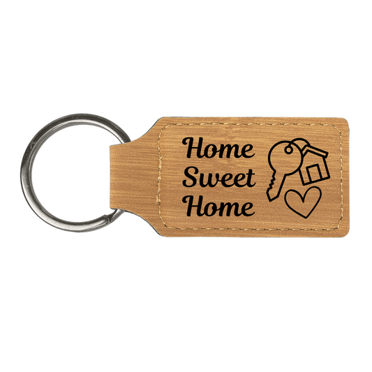 Leatherette Rectangle Keychain
