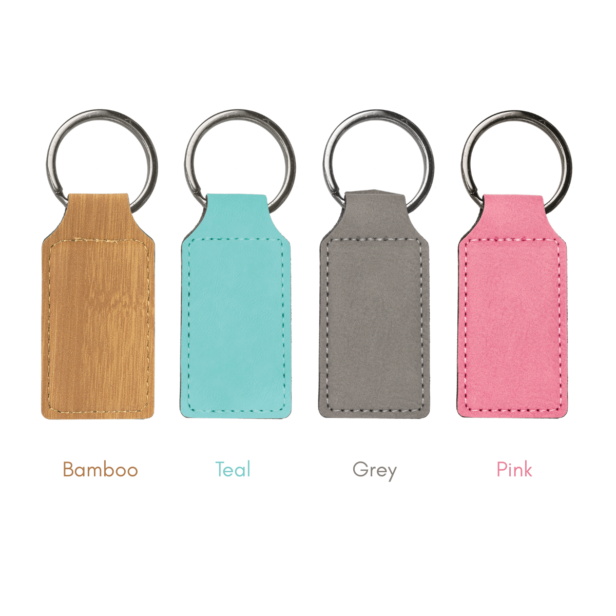 Leatherette Rectangle Keychain