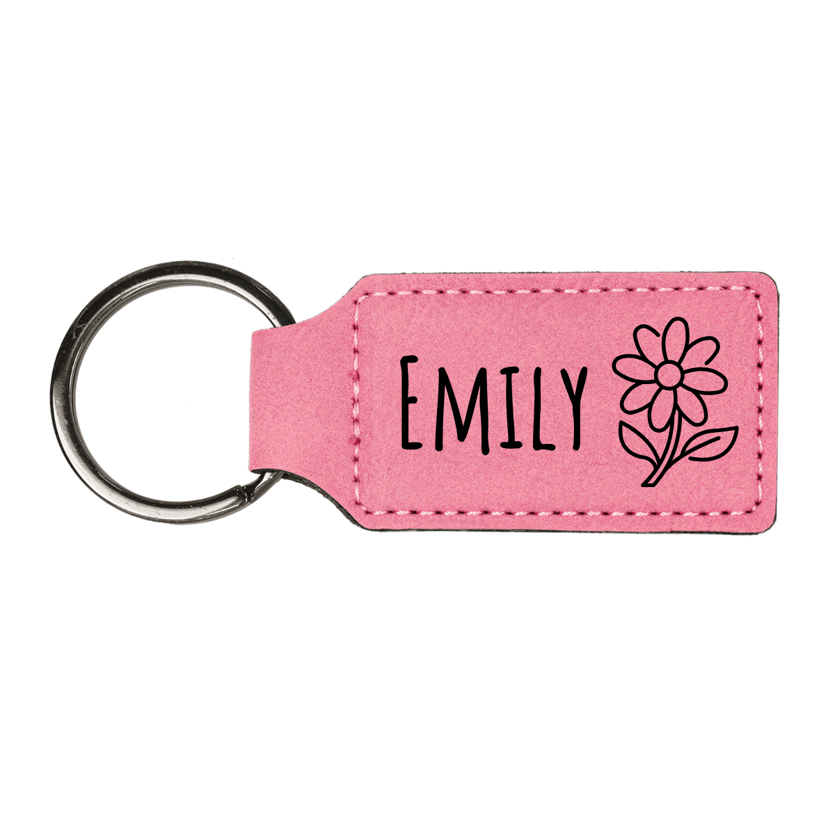 Leatherette Rectangle Keychain