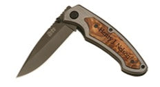 Wood Pocket Knife w/ Clip - 3.25" Blade