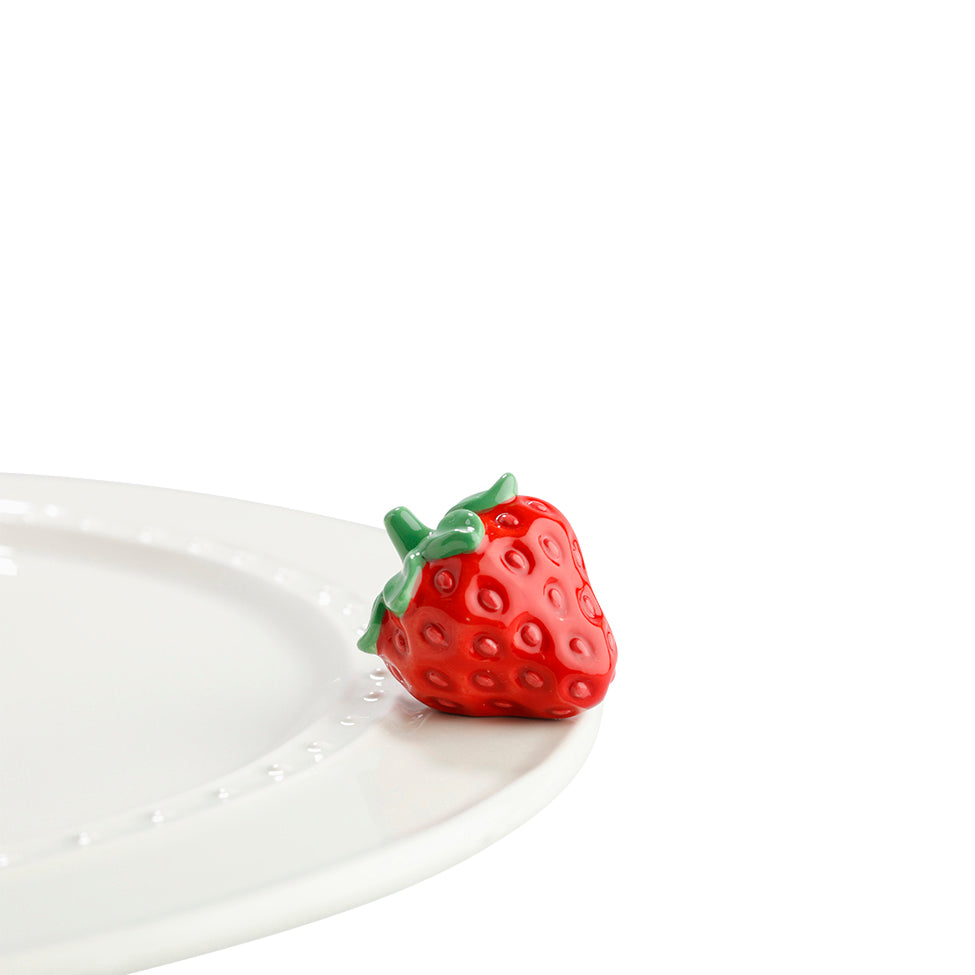 Nora fleming mini mini figure ceramic minis gift present strawberry "juicy fruit" fruit berries spring summer springtime summertime picnic kitchen