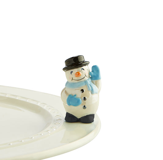 Nora fleming mini mini figure ceramic minis gift present snowman frosty the snowman "frosty pal" christmas christmastime festive holidays winter snow