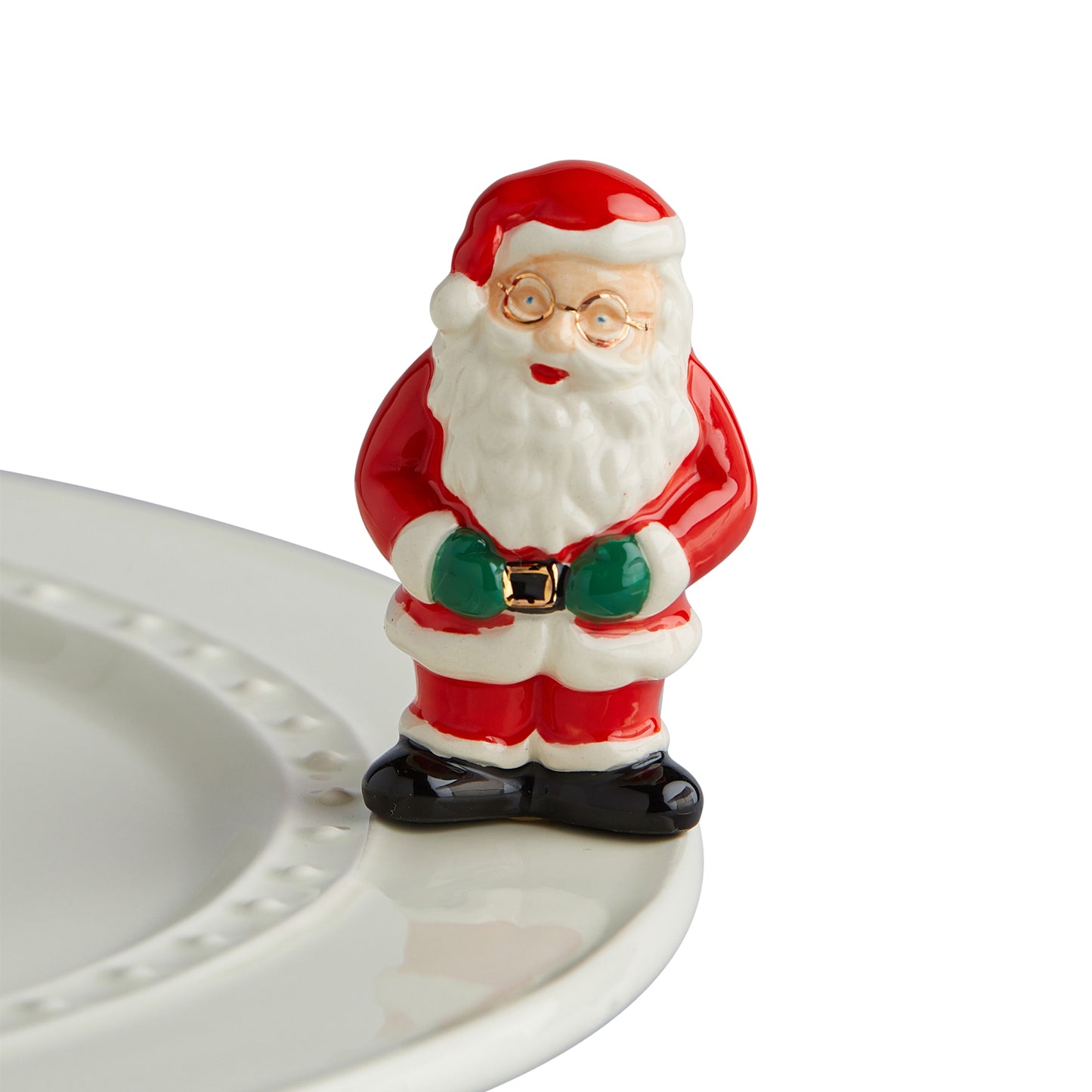 Nora fleming mini mini figure ceramic minis gift present santa claus "father christmas" christmas christmastime festive holidays winter snow