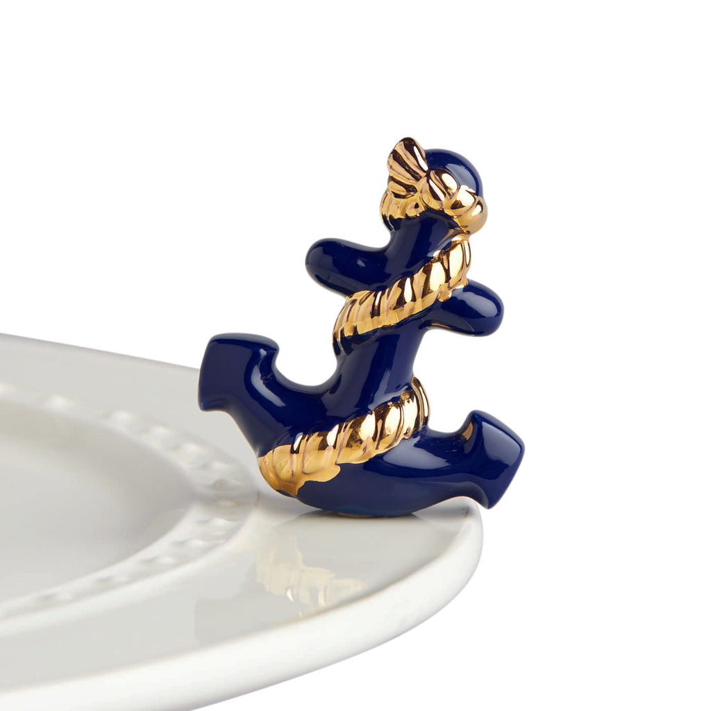 Nora Fleming “Nora Fleming Minis” mini figure ceramic minis gift present summer beach boat anchor "anchors aweigh"