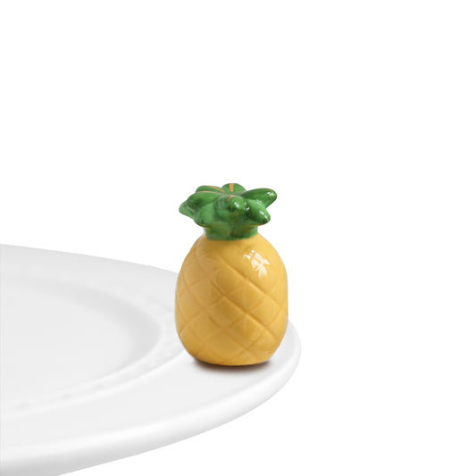 Nora Fleming “Nora Fleming Minis” mini figure ceramic minis gift present pineapple "welcome, friends" summer beach vacation island ocean welcome housewarming new home gift