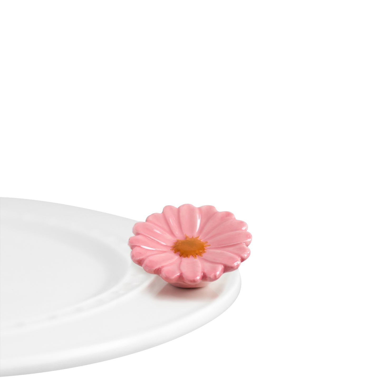 Nora Fleming “Nora Fleming Minis” mini figure ceramic minis gift present pink flower "gerber daisy" spring summer flowers nature baby baby shower easter