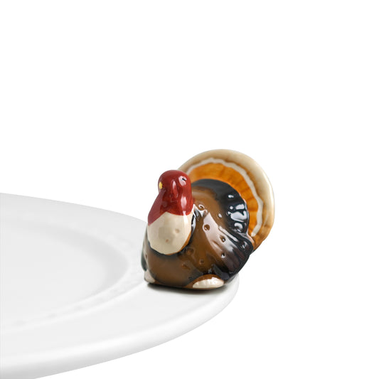 Nora fleming mini mini figure ceramic minis gift present turkey "gobble gobble" thanksgiving fall autumn harvest family holidays