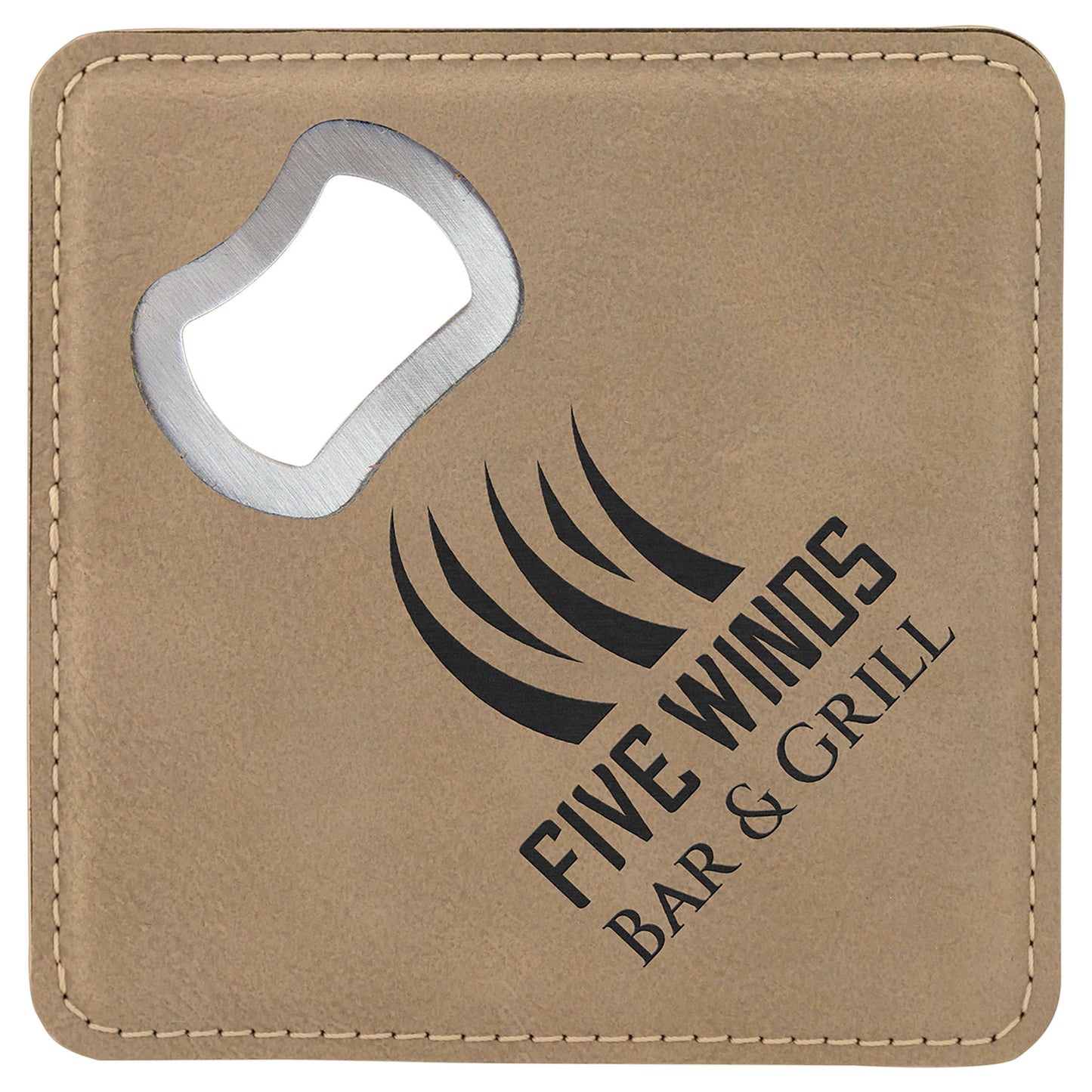 Faux Leather Bottle Opener Coasters (Assorted Colors)