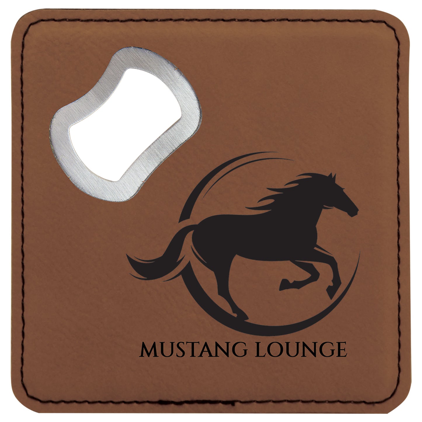 Faux Leather Bottle Opener Coasters (Assorted Colors)