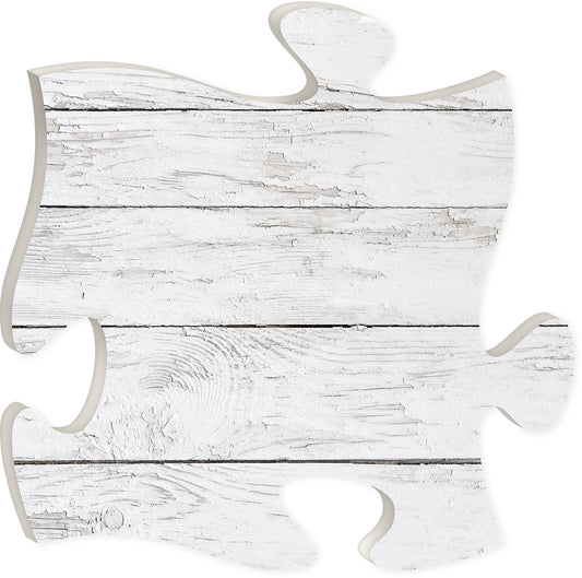 Rustic White Puzzle Piece Plaque