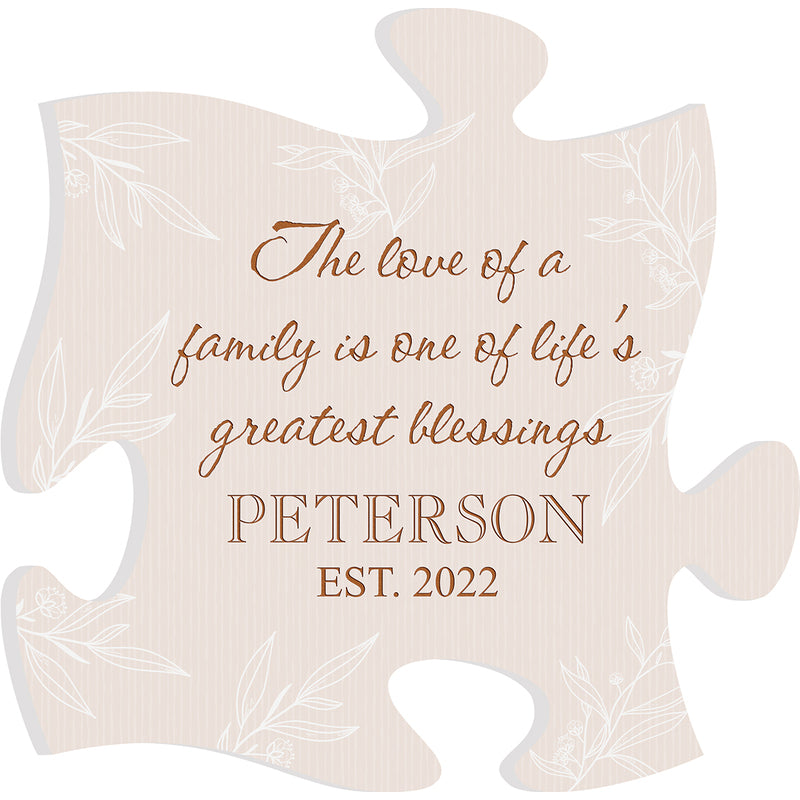 Floral Puzzle Piece Plaque