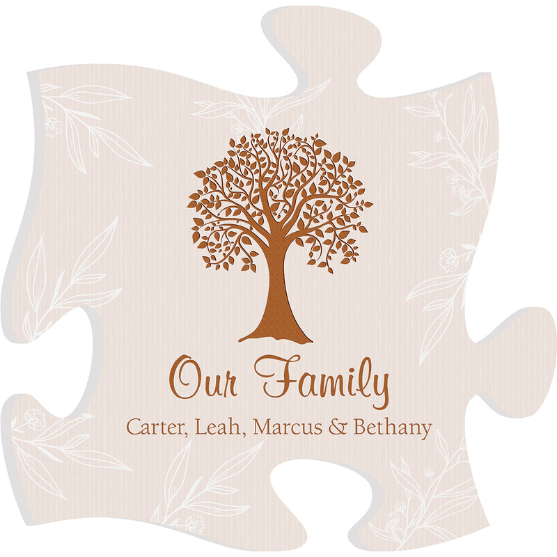 Floral Puzzle Piece Plaque