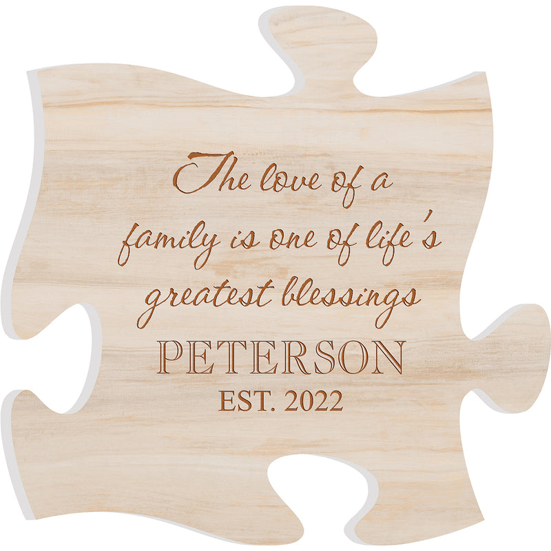 Light Faux Wood Puzzle Piece Plaque