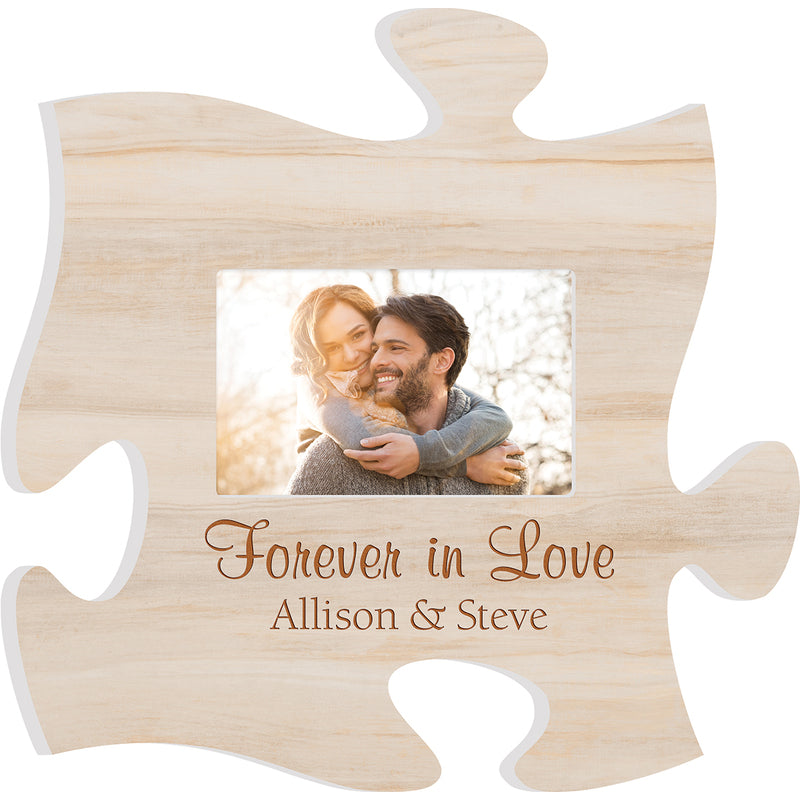 Light Faux Wood Puzzle Piece Frame