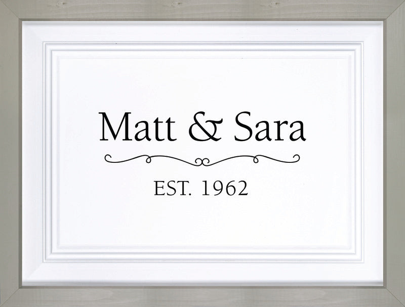 Grey and White Framed Sign