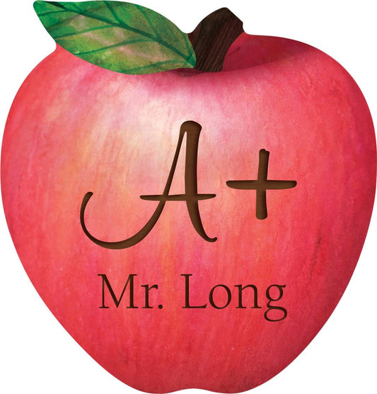 custom engraved wooden apple, teacher, teacher appreciation,