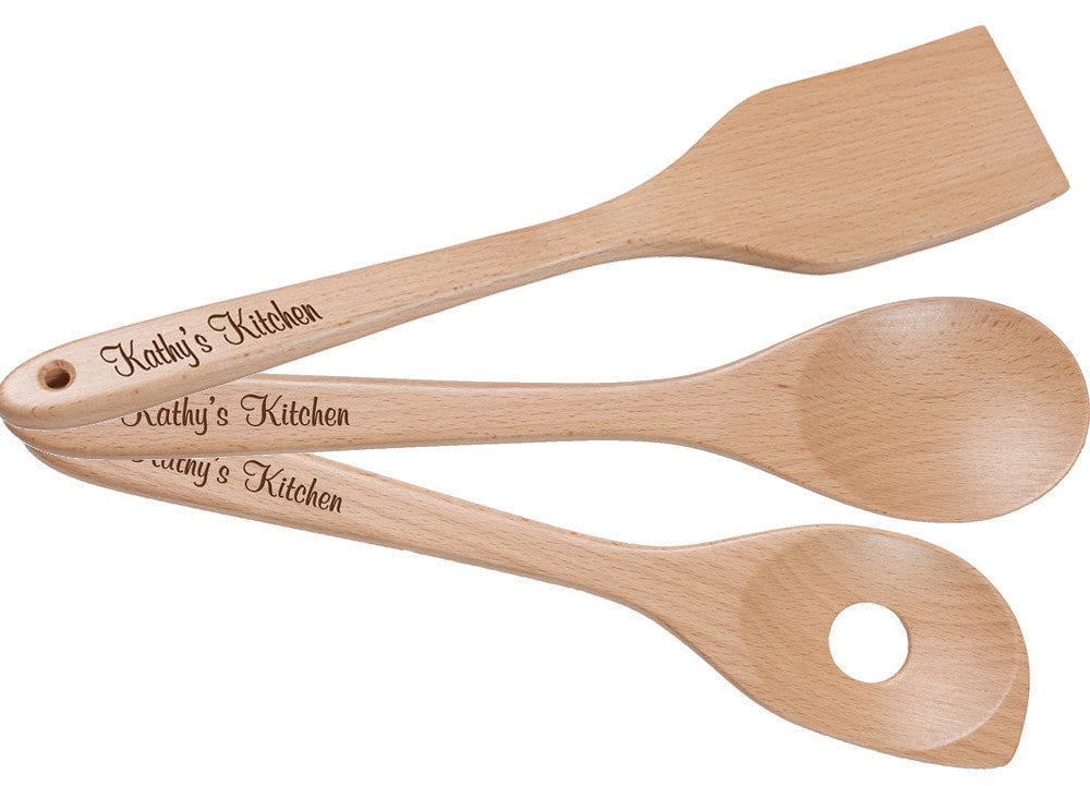 Personalized, Wooden Kitchen Utensil Set, Kitchen 