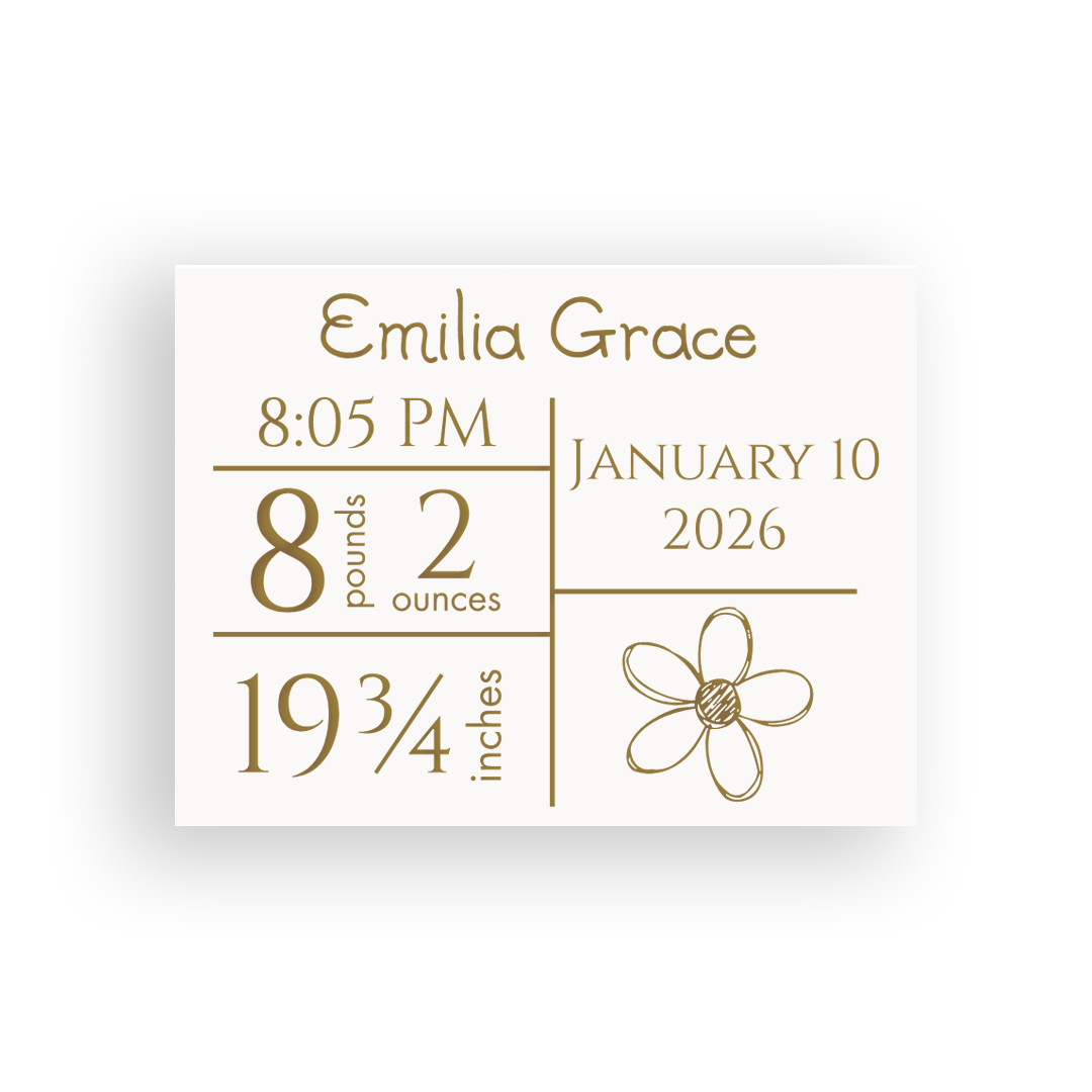 Baby Birth Announcement Plaque
