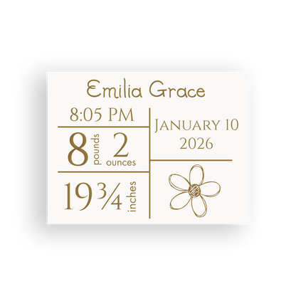 Baby Birth Announcement Plaque