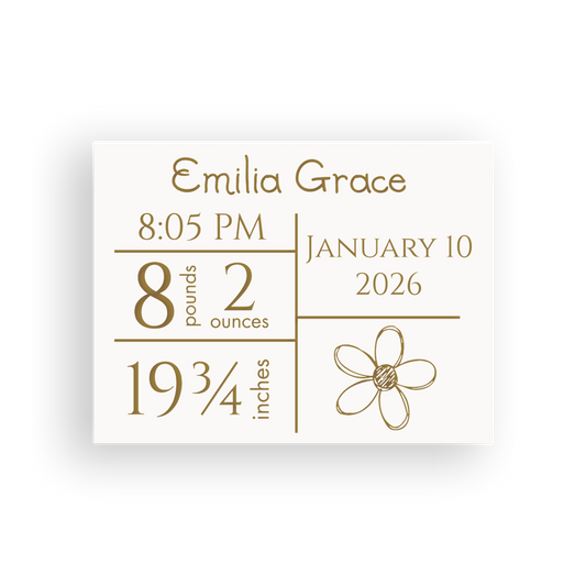 Baby Birth Announcement Plaque