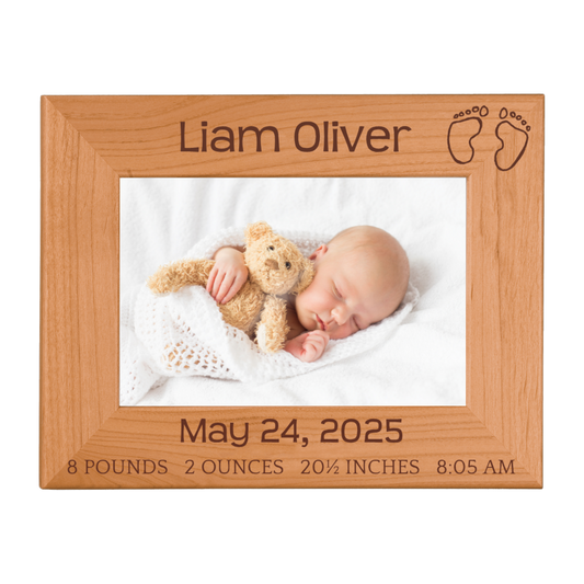 Birth Announcement Alder Wood Picture Frame