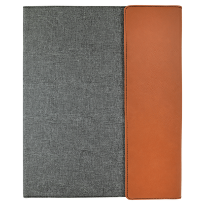 Grey & Tan Faux Leather Padfolio