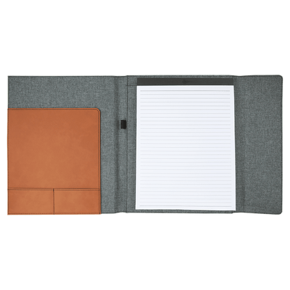 Grey & Tan Faux Leather Padfolio