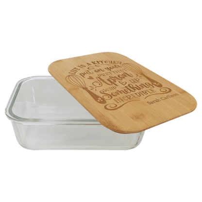 Glass Container with Bamboo Lid