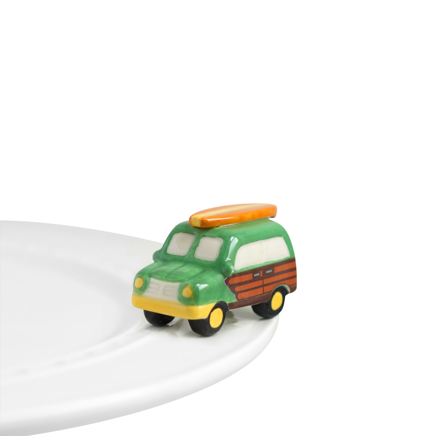 Nora fleming mini mini figure ceramic minis gift present woody station wagon "surf's up!" summer surf beach vacation vintage endless summer