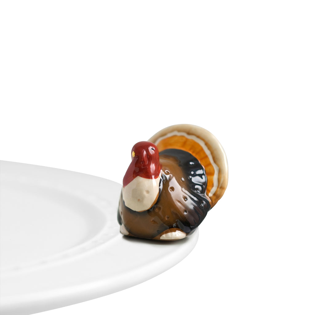 Nora fleming mini mini figure ceramic minis gift present turkey "gobble gobble" thanksgiving fall autumn harvest family holidays