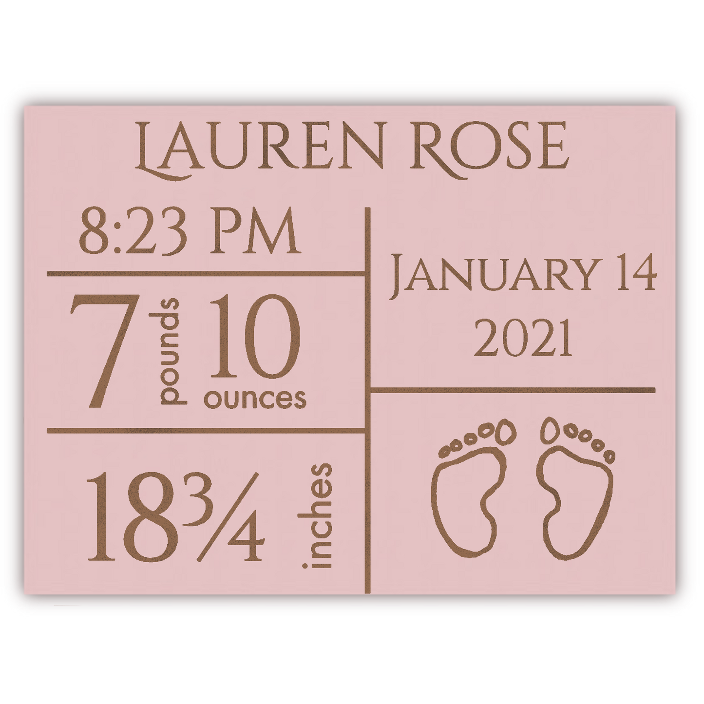 Baby Birth Announcement Plaque