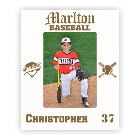 5x7 Marlton Baseball Frame White
