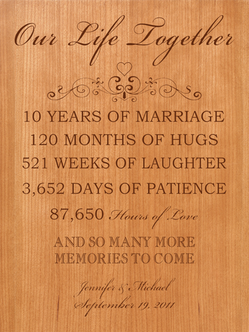 Anniversary "Our Life Together" Plaque