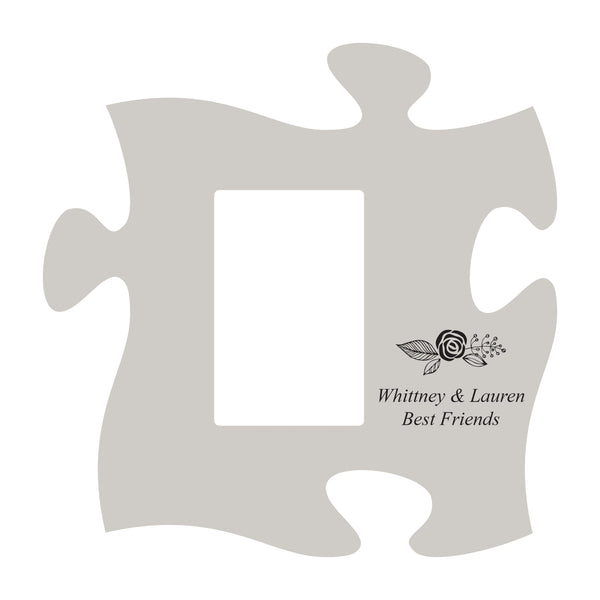 Rustic White Puzzle Piece Frame
