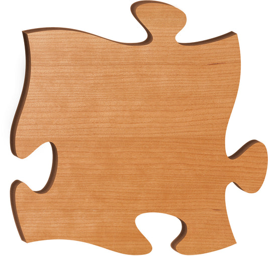 Cherry Wood Puzzle Piece Plaque