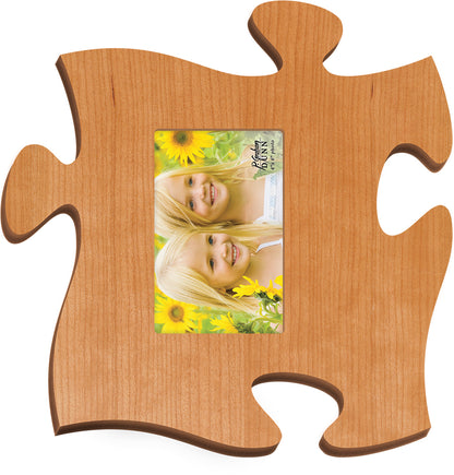 Cherry Wood Puzzle Piece Frame