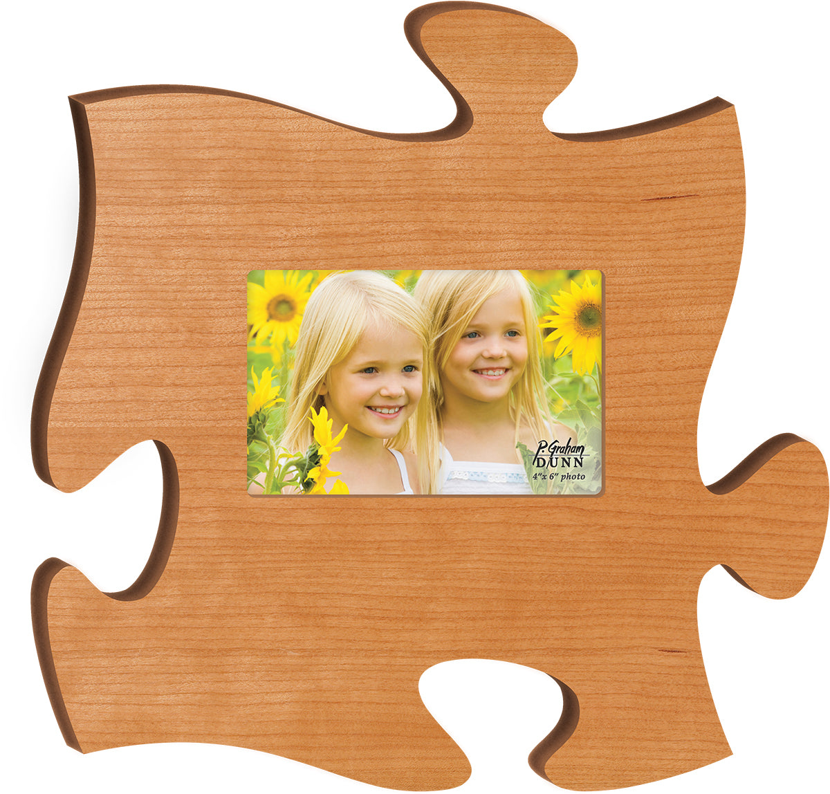 Cherry Wood Puzzle Piece Frame