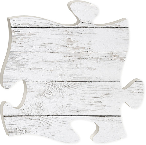 Rustic White Puzzle Piece Plaque