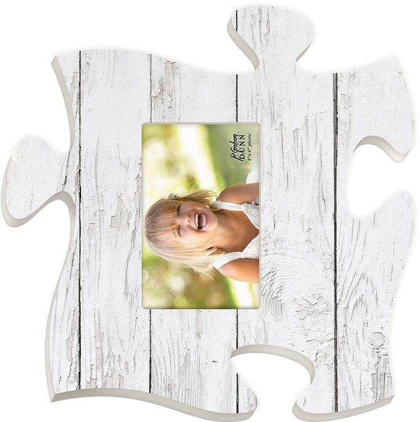 Rustic White Puzzle Piece Frame