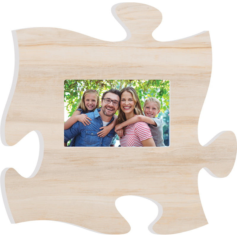Light Faux Wood Puzzle Piece Frame