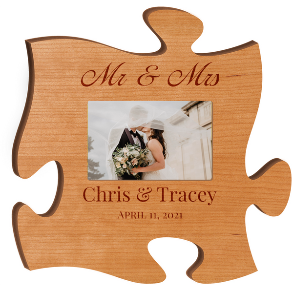 Cherry Wood Puzzle Piece Frame