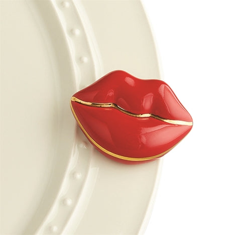 Nora Fleming “Nora Fleming Minis” mini figure ceramic minis gift present lips "smooches" kiss kisses valentine's day love love you st. valentine's day